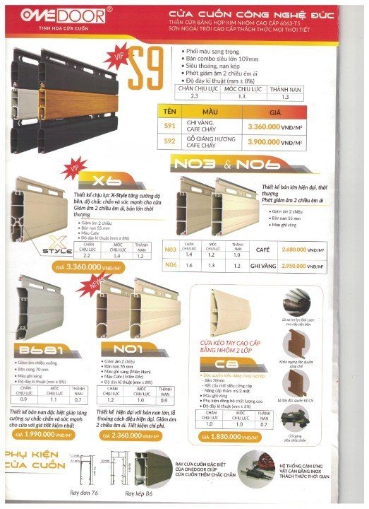 Bảng giá Cửa cuốn công nghệ Đức