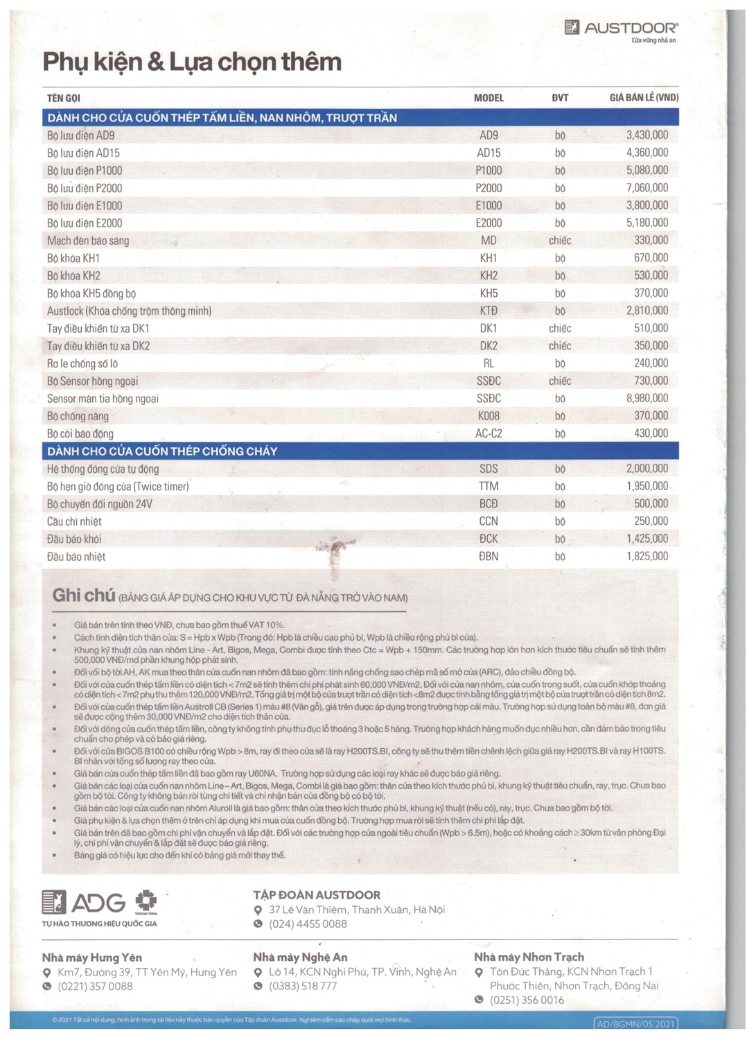 Phụ kiện và lựa chọn thêm